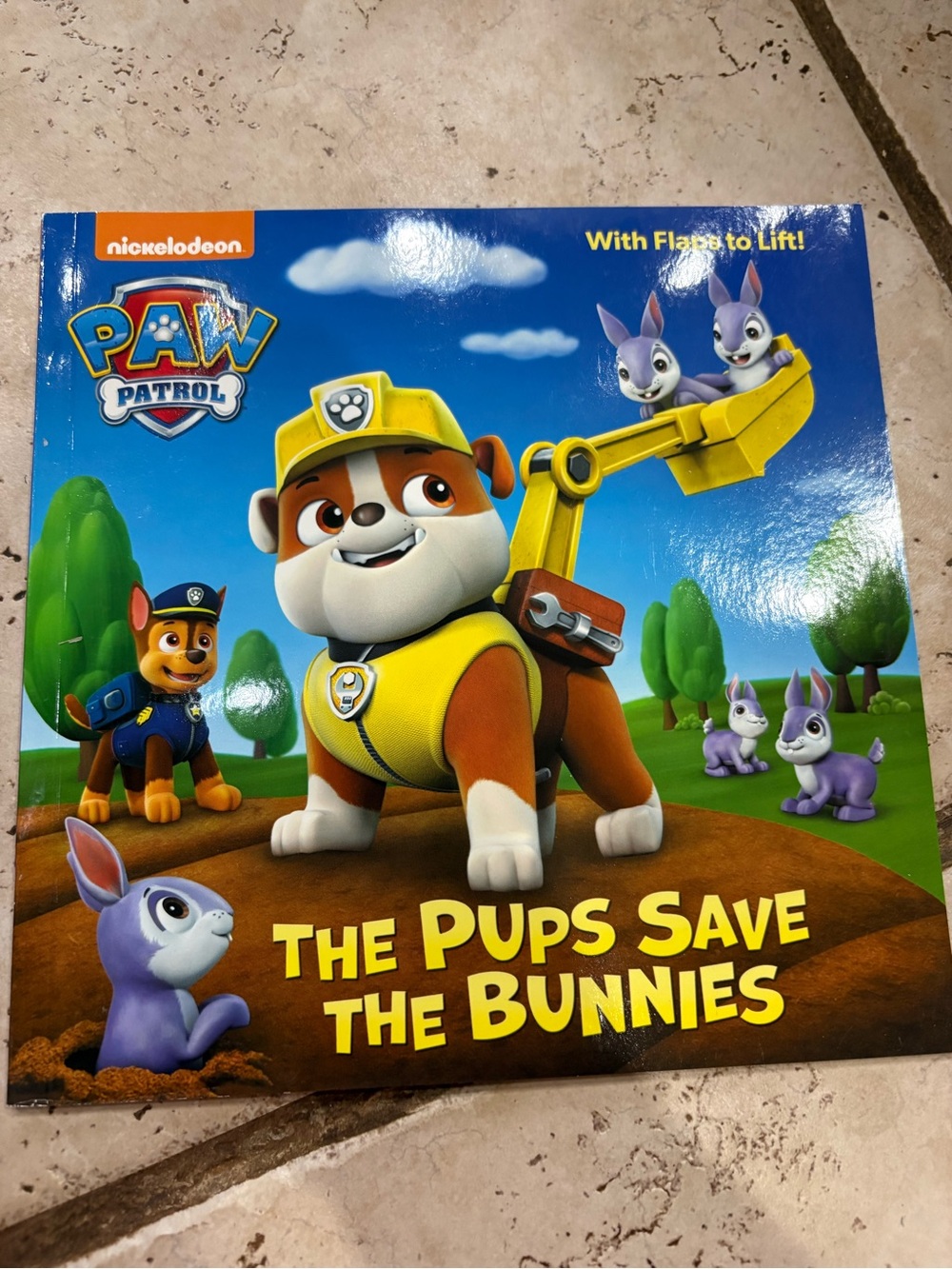 Nickelodeon PAW Patrol Rubble Blue and Yellow Lift-the-Flap Book